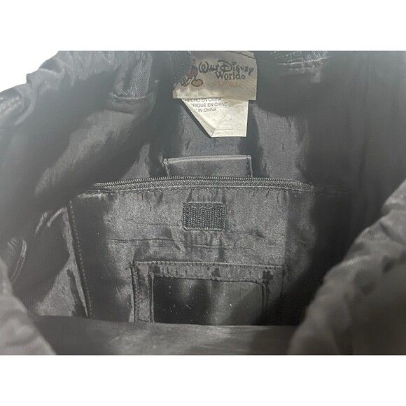 Walt Disney World Vintage Where Magic Lives Drawstring Black Backpack Cinch Bag - Picture 9 of 16